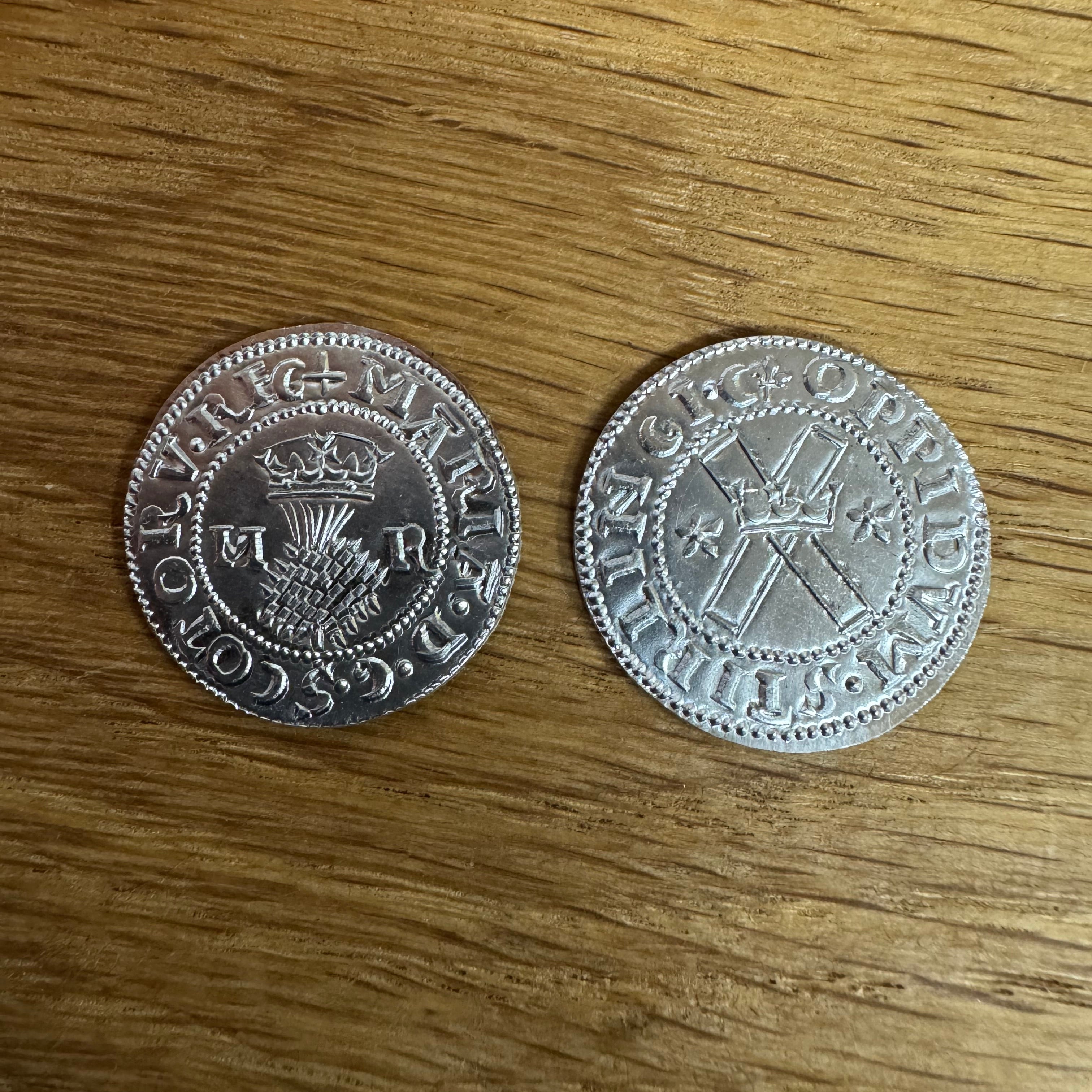 Mary Queen of Scots Bawbee - Hammered Reproduction